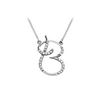 Image 1 : Cubic Zirconia Letter B Script Initial Pendant : .925 Sterling Silver - 0.15 CT TGW