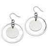 Image 1 : Stainless Steel Textured & Polished Circle Dangle Earrings