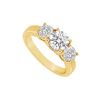 Image 1 : Three Stone Diamond Ring : 14K Yellow Gold - 1.25 CT Diamonds