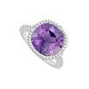 Image 1 : Amethyst and Diamond Ring 10K White Gold 2.05 CT TGW