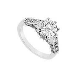 Diamond Engagement Ring : 14K White Gold - 1.00 CT Diamonds