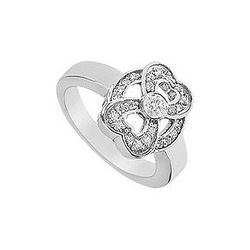 Heart Diamond Ring : 14K White Gold - 0.33 CT Diamonds