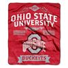 Image 1 : Ohio State Buckeyes 50"X60" Royal Plush Raschel Throw Blanket - Label Design