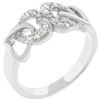 Linked Cubic Zirconia Hearts Ring