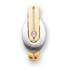 Image 1 : 14K Two-Tone A Quality Completed Fancy Diamond Pendant