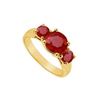 Image 1 : Three Stone Ruby Ring : 14K Yellow Gold - 1.25 CT TGW