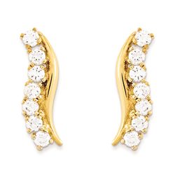 14K CZ Wave Earrings