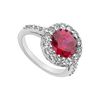 Image 1 : GF Bangkok Ruby and Cubic Zirconia Ring : 10K White Gold - 4.00 CT TGW