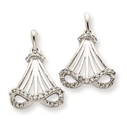 14K White Gold Diamond Post Earrings