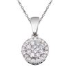 Image 1 : 14K White Gold Diamond Clustaire Pendant With 18" Chain