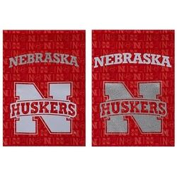 Nebraska Cornhuskers Suede Glitter Accented Double Sided Garden Flag