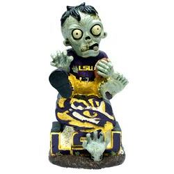 LSU Tigers Zombie On Logo With Football Figurine