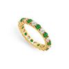 Image 1 : Diamond and Emerald Eternity Band : 18K Yellow Gold - 2.00 CT TGW