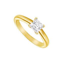 Diamond Solitaire Ring : 14K Yellow Gold – 0.75 CT Diamond