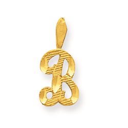 14K Solid D/C Tiny B Initial Charm