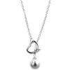 Image 1 : Heart Pearl Drop Necklace