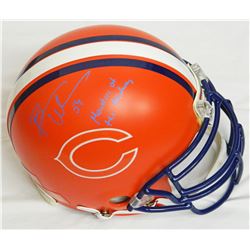 Brian Urlacher Signed Bears Custom Orange Matted Pro Helmet W/Monsters Of The Midway