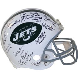 1969 New York Jets Team Signed Authentic 65-77 Throwback Helmet W/ Each Player Inscriptions And  Bro