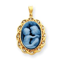 14K Everlasting Love Diamonds Cameo Pendant