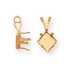 Image 1 : Gold Filled Princess 4-Prong Closed Back Snap-In 6.0Mm Pendant Setting