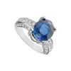 Image 1 : Diffuse Sapphire and Cubic Zirconia Ring : 10K White Gold - 6.50 CT TGW