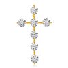 Image 1 : 14K Yellow Gold Diamond Cross Pendant With 18" Chain