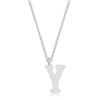 Image 1 : Elaina Rhodium Stainless Steel Y Initial Necklace