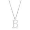 Image 1 : Elaina Rhodium Stainless Steel B Initial Necklace