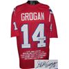 Image 1 : Steve Grogan Signed New England Patriots TB Red Prostyle Jersey W/ Embroidered Stats