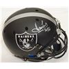 Image 1 : Howie Long Signed Raiders Custom Black Matte Full Size Replica Helmet W/HOF 00