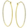 Image 1 : 2 Inch Gold Crystal Hoop Earrings