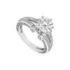 Image 1 : 14K White Gold Semi Mount Engagement Ring with 0.75 Carat Diamonds Not Included Center Diamond
