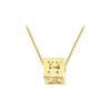 Image 1 : 14K Yellow  Alphabet  H  Semi-Polished Block Initial Chain Slide Pendant with Outside Diameter