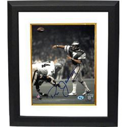 Ron Jaworski Signed Philadelphia Eagles 8X10 Photo Custom Framed #7 (Passing Vs Raiders)