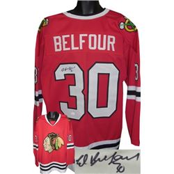 Ed Belfour Signed Chicago Blackhawks Red Prostyle Jersey- JSA Hologram