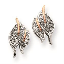 14K White Gold & Rhodium Diamond Post Earrings