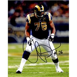 Orlando Pace Signed St Louis Rams In Stance 8X10 Photo