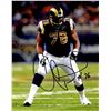Image 1 : Orlando Pace Signed St Louis Rams In Stance 8X10 Photo