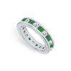 Image 1 : Emerald and Diamond Eternity Band : Platinum - 2.00 CT TGW