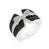 Image 1 : Jet Black and Clear Cubic Zirconia Bow Tie Ring