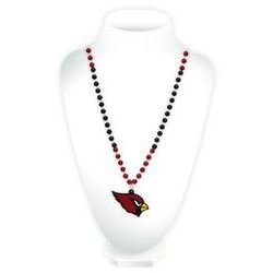 Arizona Cardinals Mardi Gras Beads With Medallion