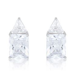 Classic Cubic Zirconia Sterling Silver Stud Earrings