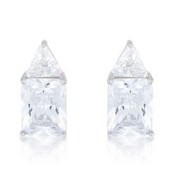 Classic Cubic Zirconia Sterling Silver Stud Earrings