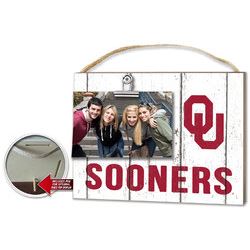 Oklahoma Sooners Clip It Weathered Logo Photo Frame