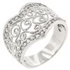 Image 1 : Cubic Zirconia Filigree Hearts Ring