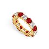 Image 1 : Diamond and Ruby Eternity Band : 18K Yellow Gold – 5.00 CT TGW