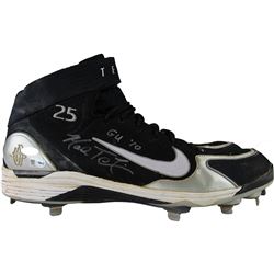 Mark Teixeira Signed 2014 Game Used Black/Gray/White Cleat Pair W/ "GU '10" Insc Size: 13.5