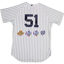 Bernie Williams Signed New York Yankees Authentic Pinstripe Jersey With World Series Patches (LE/50)