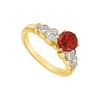 Image 1 : Ruby and Diamond Engagement Ring : 14K Yellow Gold - 1.75 CT TGW