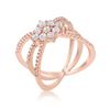 Image 1 : Mindy 0.8ct CZ Rose Gold Delicate Triple Wrap Ring